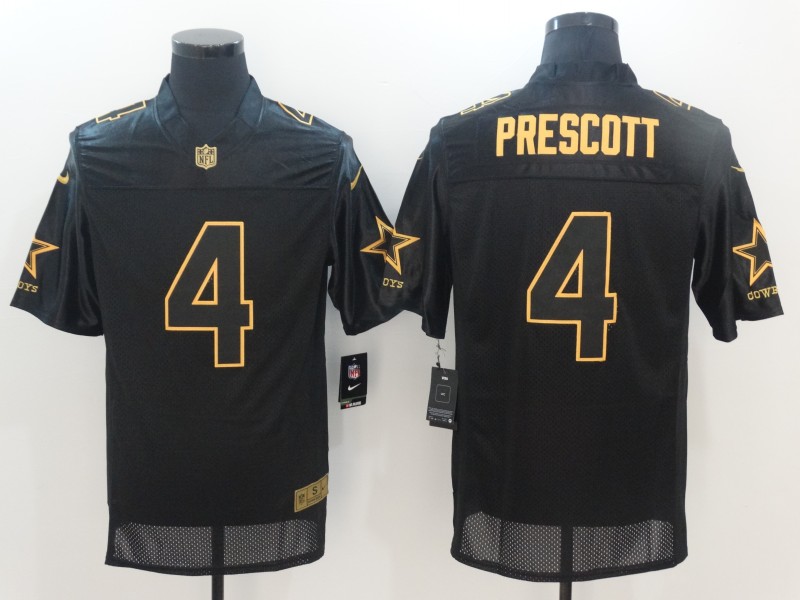 Men's Dallas Cowboys #4 Dak Prescott Black Alternate Jersey